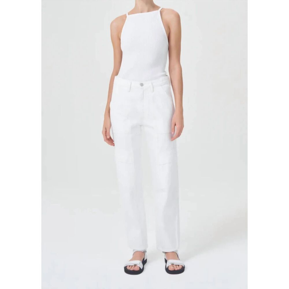 Agolde A9120-1183 Cooper Cargo White Jeans Pants Women's Size 26